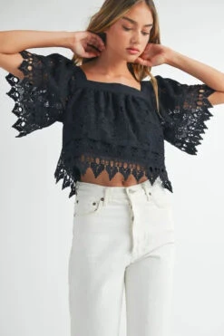 MABLE Square Neck Crochet Lace Top With Double Bow Tie -Little Loom Store e913e2c6 5900 49b1 bb2d e7eceb5aaff2 Max Origin