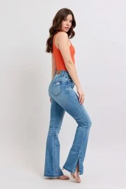 Judy Blue HW Tummy Control Vintage Wash Side Slit Slim Boot Jeans -Little Loom Store e949c896 4d6f 475d ac73 0a822b594e0d Min