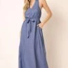 Mittoshop Cross Back Belted V Neck Tank Maxi Dress -Little Loom Store e9f4dc80 6398 423d 9d68 f90cd66f66da Min