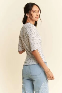 Davi & Dani Lace Stretch Floral Marrow Edge Half Sleeve Top -Little Loom Store ea56164d16f8474c93d87d50b2bee647 Max Origin