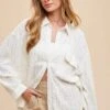 Annie Wear Openwork Button Down Drop Shoulder Shirt 2 Annie Wear Openwork Button Down Drop Shoulder Shirt -Little Loom Store eb07baf7 4636 401a b860 d9cfe56bcab4 Min