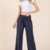BOMBOM Elastic Waist Wide Leg Pants With Pockets -Little Loom Store ebeef42e d565 49a6 8850 09893d0aabe8 Max