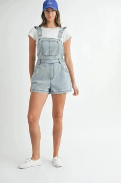 MABLE Square Neck Ruffle Shoulder Denim Overall Romper -Little Loom Store ebf0ee3b4bf144dd9f1b9ec3fa97bc95 Max Origin