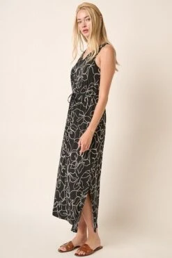 Mittoshop Side Slit Flower Print V-Neck Sleeveless Dress -Little Loom Store ed02827b 9173 4ace 9037 da9b2b61c438 Min