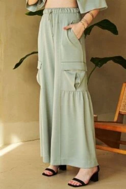 Davi & Dani Drawstring Ruched Detail Wide Leg Pants -Little Loom Store ed3ad203 bb14 461c 83e9 5273244ca7d3 Max