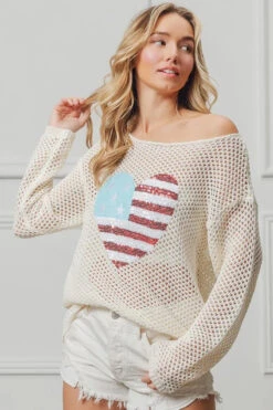 BiBi Sequin American Flag Heart Knit Up -Little Loom Store ed3e9cda3204490bb87d8a6404bad5d4 Max Origin