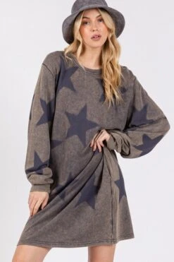 SAGE + FIG Washed Star Print Round Neck Dress -Little Loom Store edeebf74 2437 4e92 ad16 1c96b36570e0 Max