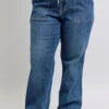Judy Blue Plus Size High Waist Drawstring Wide Leg Jeans