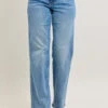 Judy Blue Full Size Tummy Control Vintage Wash Straight Jeans Plus Size