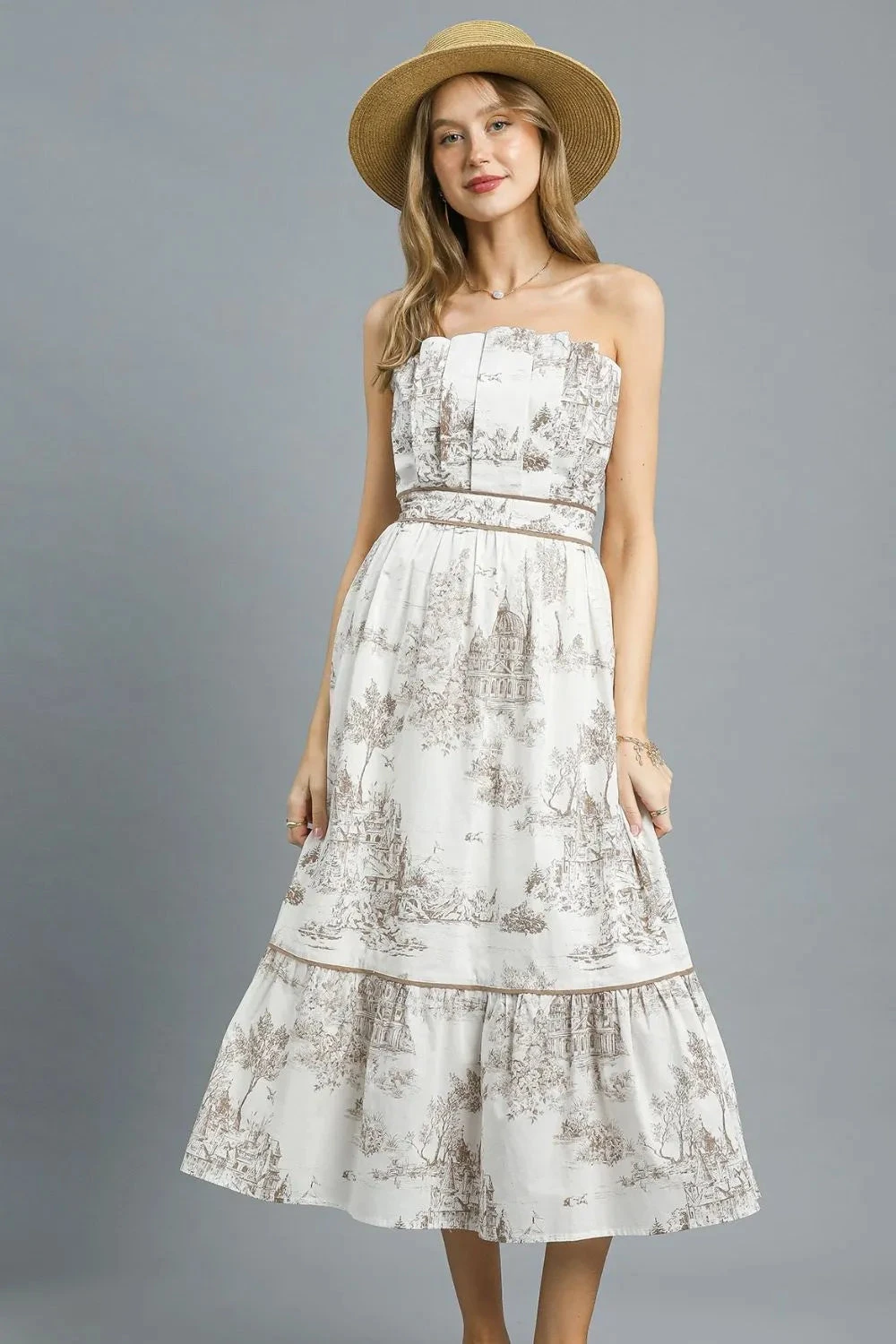 Umgee Printed Tiered Tube Midi Dress 5 Umgee Printed Tiered Tube Midi Dress - Image 3