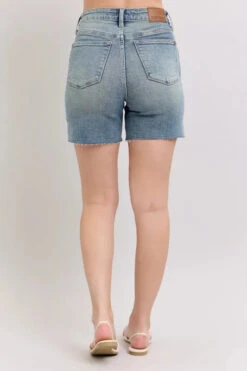 Judy Blue High Waist Vintage Wash Side Slit Denim Shorts -Little Loom Store f276f960615648928d44f5600f3f715d Max Origin