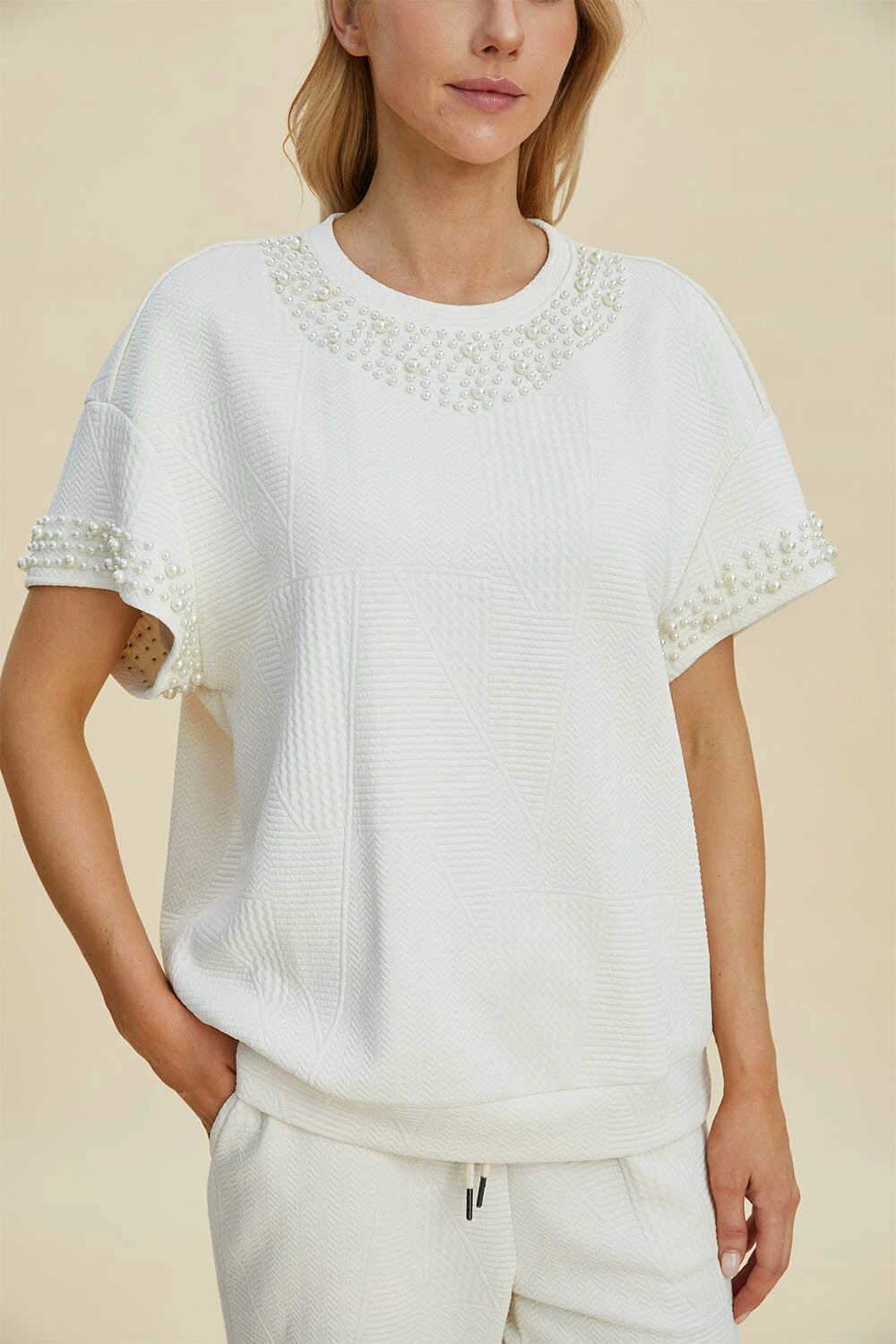 Double Take Full Size Pearl Detail Round Neck Top And Pants Set 13 Double Take Full Size Pearl Detail Round Neck Top And Pants Set - Image 11