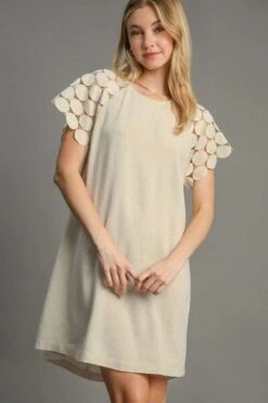 Umgee Full Size Round Neck Mini Dress Plus Size