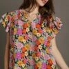 Umgee Full Size Floral Printed Smocked Top Plus Size -Little Loom Store f34c113f 370a 40f8 bce4 7b9cc7df926c Min