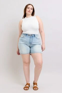 Judy Blue Full Size 2 Button Denim Shorts With Pockets Plus Size -Little Loom Store f451c82d d096 40e1 888a 87db32348dbf Max