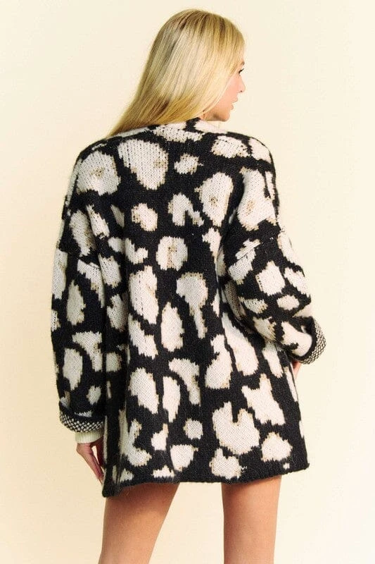 Davi & Dani Leopard Open Front Long Sleeve Cardigan 4 Davi & Dani Leopard Open Front Long Sleeve Cardigan - Image 2