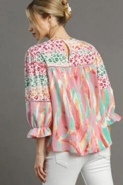 Umgee Full Size Mixed Print Lace Trim Top Plus Size -Little Loom Store f4c6fc71 bc4f 4124 b71d f98d509f4fe0 Min