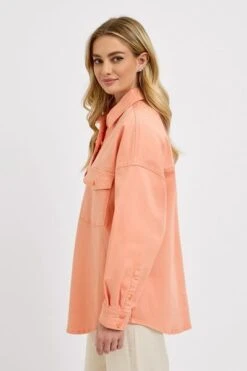 RISEN Full Size Button Down Long Sleeve Denim Shacket With Chest Pockets Plus Size -Little Loom Store f5b756ab eb98 459b ad3e 5270091d88c5 Min