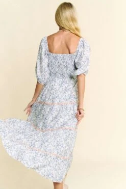 Davi & Dani Contrast Ric Smocking Bodice Tiered Midi Dress -Little Loom Store f6ba538ee853446eba2fbb1d4cbe61e7 Max Origin