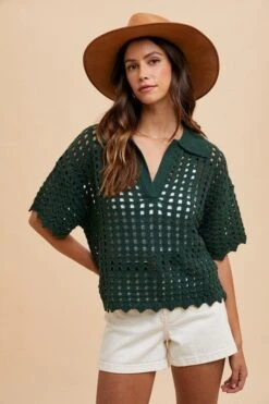 Annie Wear Openwork Johnny Collar Knit Cover Up -Little Loom Store f756d168 7148 4723 b05b 657f2d51f940 Max