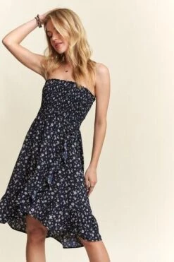 ADORA Smocked Floral Tube Dress With Pockets -Little Loom Store f8e682cf 807f 4331 aa30 8014fa025d84 Min