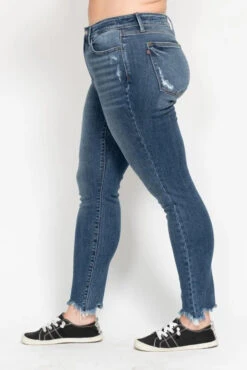Judy Blue Plus Size High Waist Skinny Jeans With Destroy & Shark Bit Hem -Little Loom Store fa38f850 6ec6 4104 b663 9e7dd64689cd Max Origin