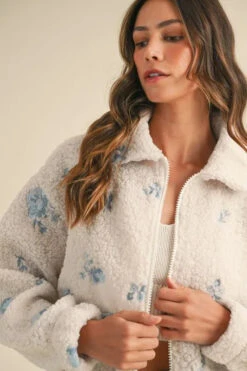 MABLE Floral Embroidered Fleece Teddy Jacket -Little Loom Store fbcb83a7a0f94c9b9e30204cd1a9f532 Max Origin