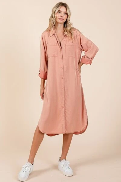 Mittoshop Button Down Long Sleeve Shirt Dress 3 Mittoshop Button Down Long Sleeve Shirt Dress