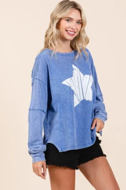 Mittoshop Star Graphic Mineral Wash Long Sleeve Top -Little Loom Store fd6d98d209c24021a4ef23fff83ae53f Max Origin