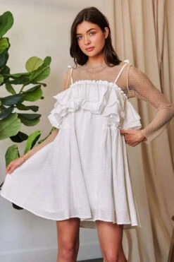 Davi & Dani Textured Jacquard Checker Fabric Ruffled Dress -Little Loom Store fd91abf61b7c424fa3f14cbed91bd6b8 Max Origin