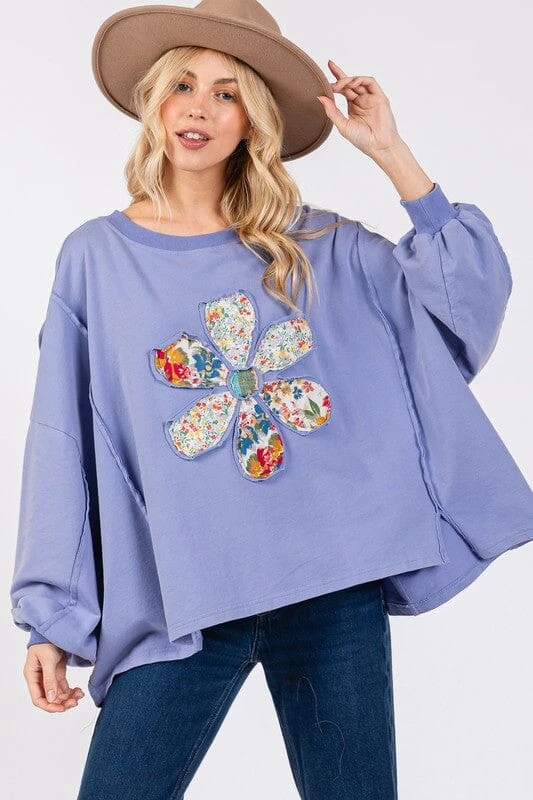 SAGE + FIG Flower Patch Dropped Shoulder Oversize Top 3 SAGE + FIG Flower Patch Dropped Shoulder Oversize Top
