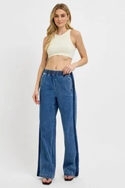 RISEN Full Size Elastic Waist Wide Leg Jeans Plus Size -Little Loom Store febecd46 fc12 4b00 8cc8 51be8963c5f3 Max