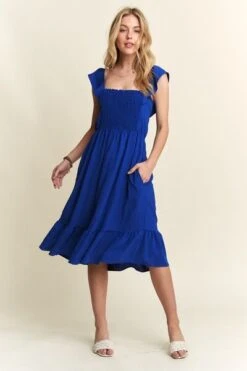 ADORA Smocked Square Neck Ruffled Cap Sleeve Dress -Little Loom Store ffd01fcc b7f9 42e8 889a 74d399c59ae6 Min